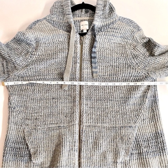 Nic+Zoe Autumn Sky Blue zip up hooded cardigan Great condition .Size Large. - Picture 8 of 9